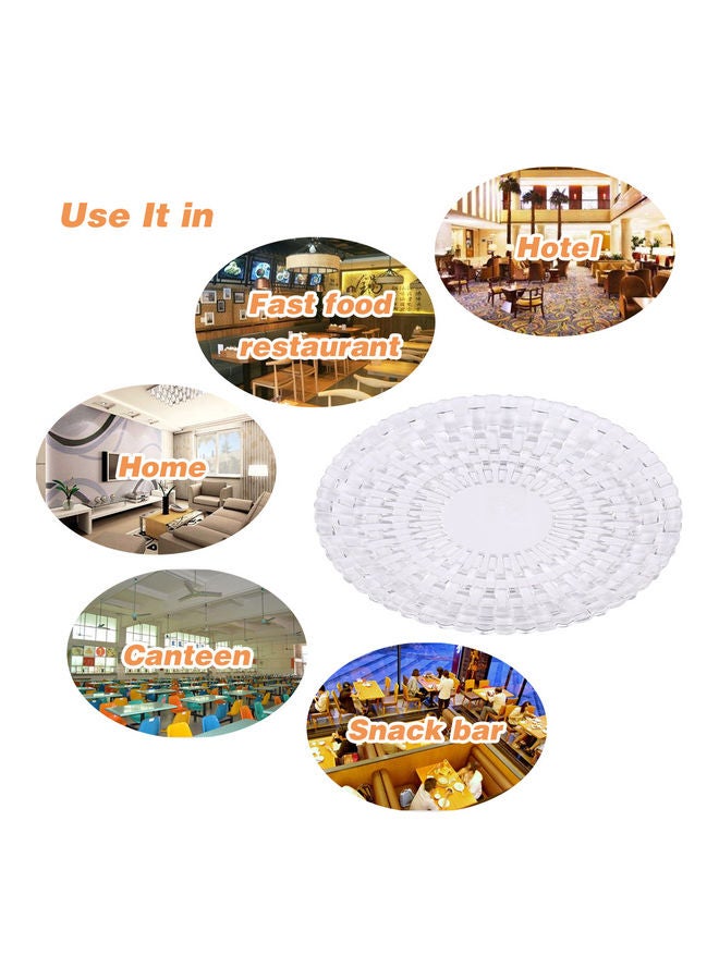 Generic - Transparent Plastic Tray Plate White 25cm - Image 1