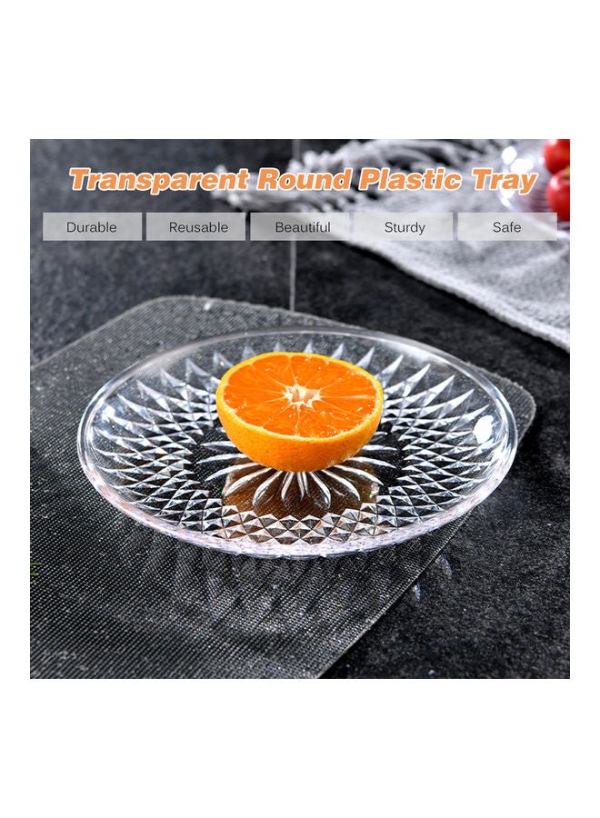 Generic - Transparent Plastic Tray Plate White 25cm - Image 1
