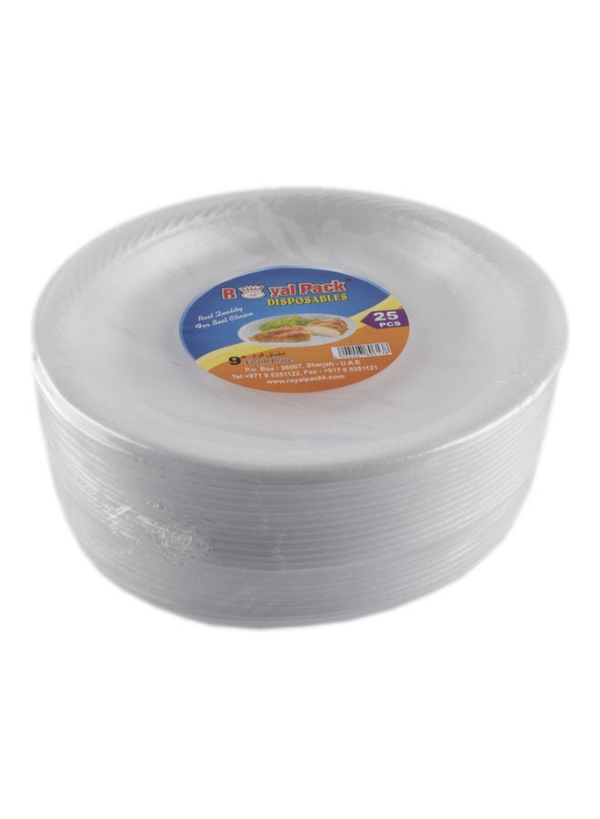 25 Piece Foam Disposable Plates White 10cm - Image 1
