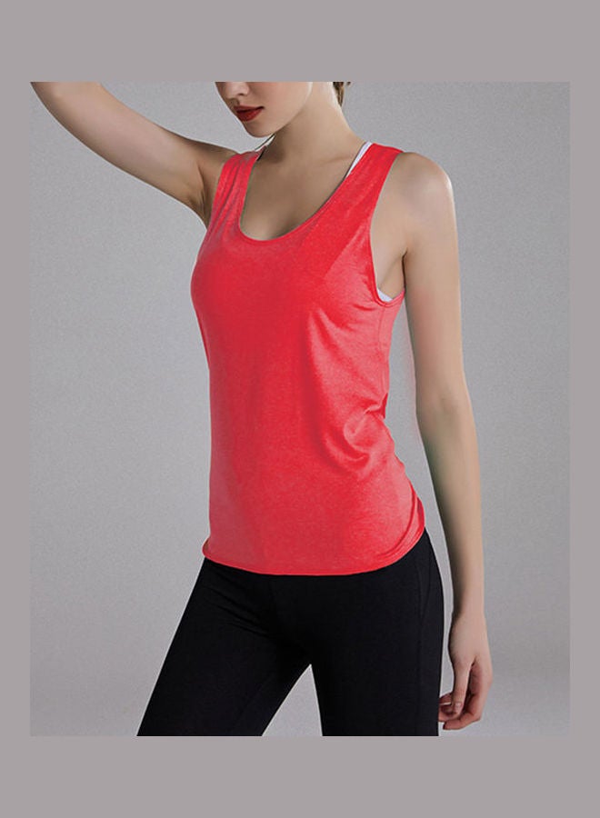 Open Back Camisole Tank Top Sports Vest Pink