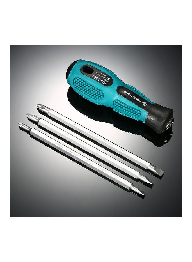 4 Piece Multifunctional Insulated Screwdrivers Set With Magnetic Two Way Slotted multicolour 19.5 x 3.5 x 9.6cm