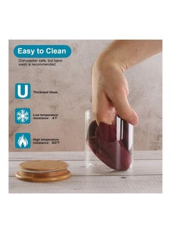 Lushh 3 Piece Glass Food Storage Jar  Set With Airtight Bamboo Lid Clear 500ml  - Image 4