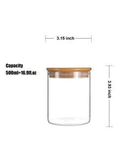Lushh 3 Piece Glass Food Storage Jar  Set With Airtight Bamboo Lid Clear 500ml  - Image 5