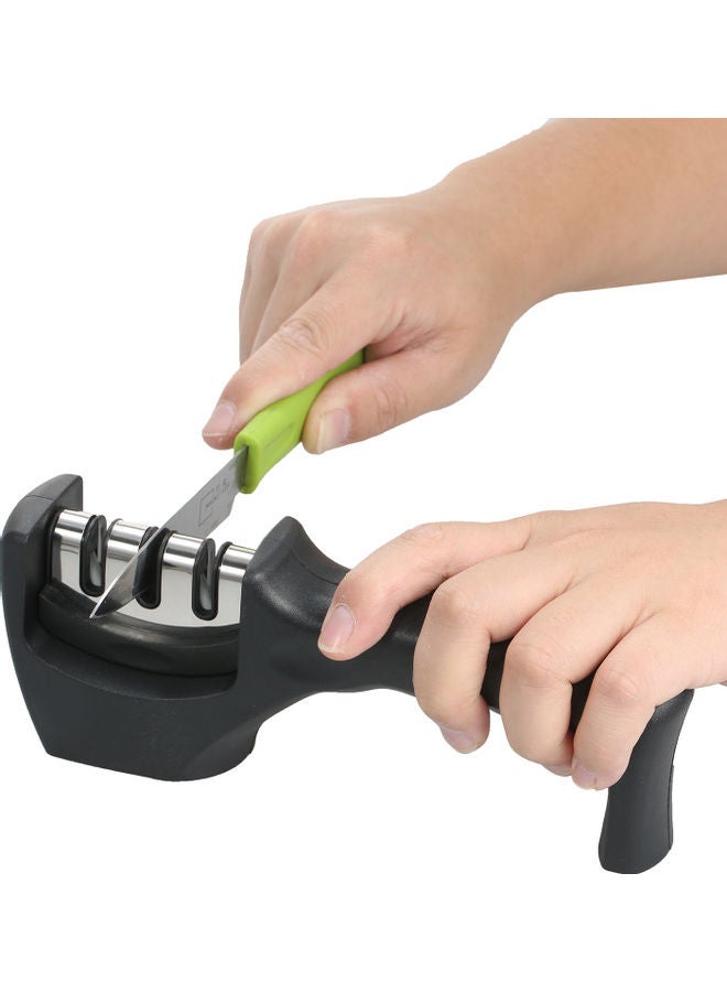 3-Stage Manual Knife Sharpener Black/Silver  - Image 5