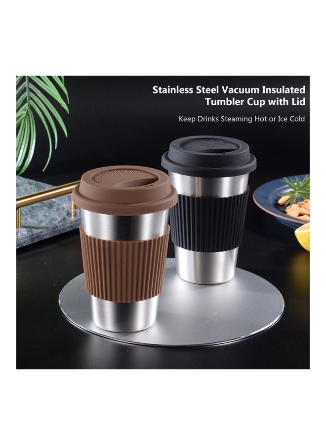 Stainless Steel Vacuum Insulated Tumbler Cup With Lid Black  - Image 2