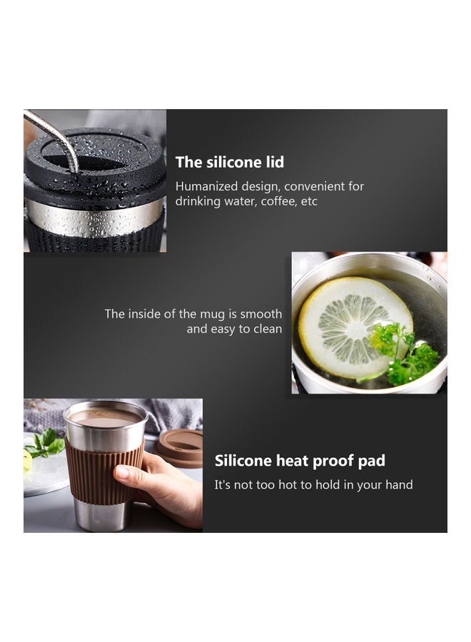 Stainless Steel Vacuum Insulated Tumbler Cup With Lid Black  - Image 4