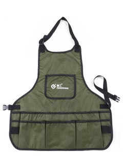 PENGGONG Waterproof Canvas Gardening Tool Apron Tools Bag with Pockets Dark green 22 x 4 x 16cm  - Image 1