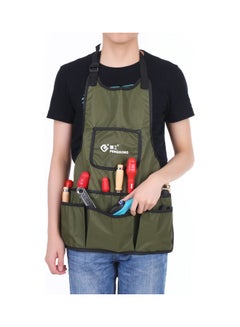 PENGGONG Waterproof Canvas Gardening Tool Apron Tools Bag with Pockets Dark green 22 x 4 x 16cm  - Image 3