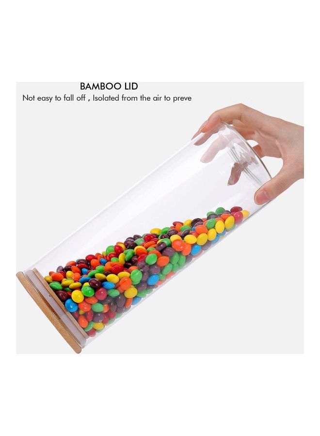 Lushh Glass Food Storagr Jar With Airtight Bamboo Lid Clear 1200ml - Image 2