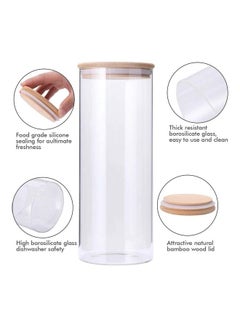 Glass Food Storagr Jar With Airtight Bamboo Lid Clear 1200ml - v1610479633/N43676119A_3