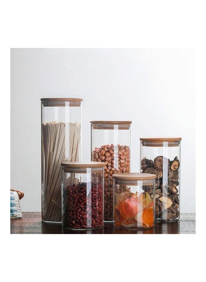 Lushh Glass Food Storagr Jar With Airtight Bamboo Lid Clear 1200ml - Image 4