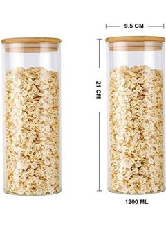 Glass Food Storagr Jar With Airtight Bamboo Lid Clear 1200ml - v1610479634/N43676119A_5