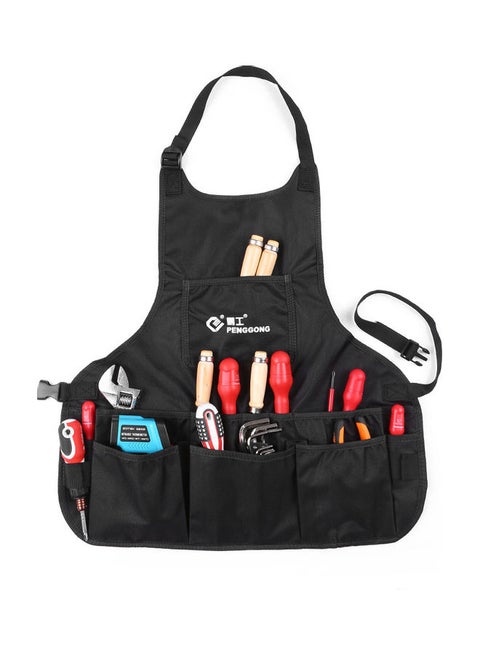 Canvas Gardening Tool Apron Tools Bag With Pockets Black 22 x 4 x 16cm