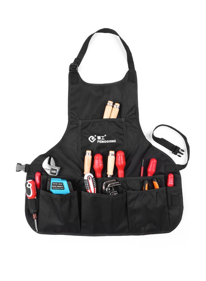 Canvas Gardening Tool Apron Tools Bag With Pockets Black 22 x 4 x 16cm