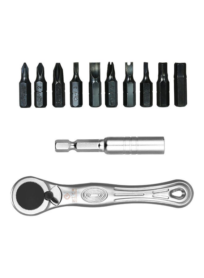 PENGGONG - 12 Piece Mini Ratcheting Screwdriver Bits Set With 1/4 Inch Drive multicolour 12 x 2 x 8cm - Image 1