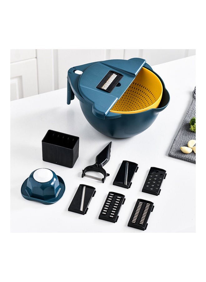 12-Piece Multifunctional Vegetable Slicer Kit Blue/Black/Yellow - Image 2