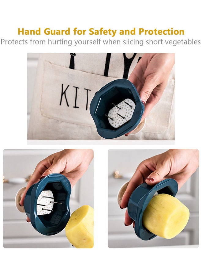 12-Piece Multifunctional Vegetable Slicer Kit Blue/Black/Yellow - Image 4