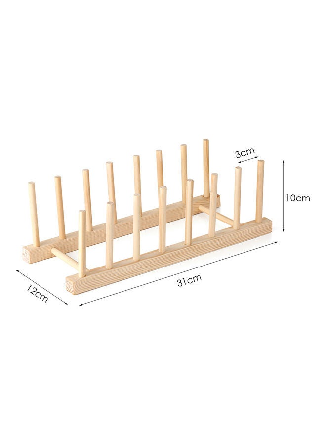 Multi-purpose Wooden Dish Rack Beige  - Image 3