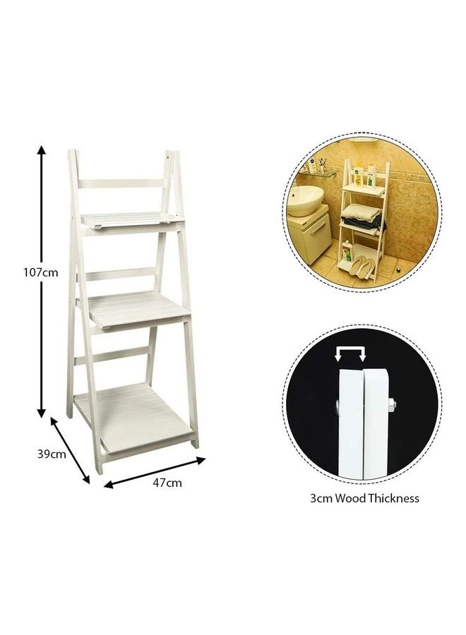 ياتاي رف منظم للحمام متعدد الأغراض مكون من 3 طبقات أبيض 42 x 114 x 39سم - Image 2