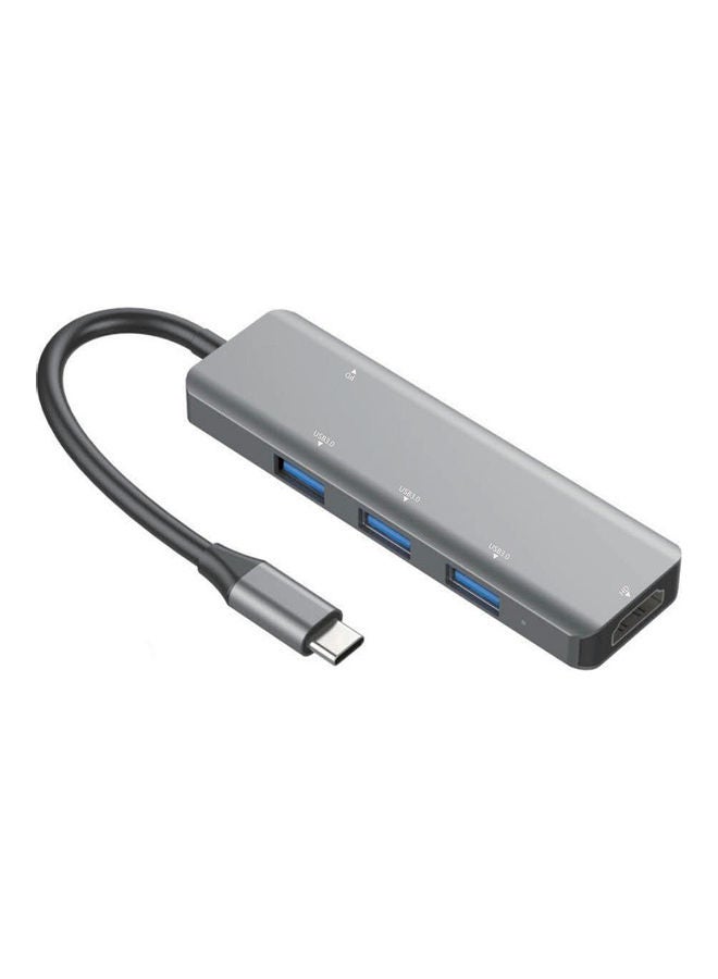 موزع USB، 5 في 1 طراز T510 رمادي - Image 1