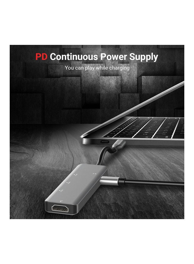 موزع USB، 5 في 1 طراز T510 رمادي - Image 3
