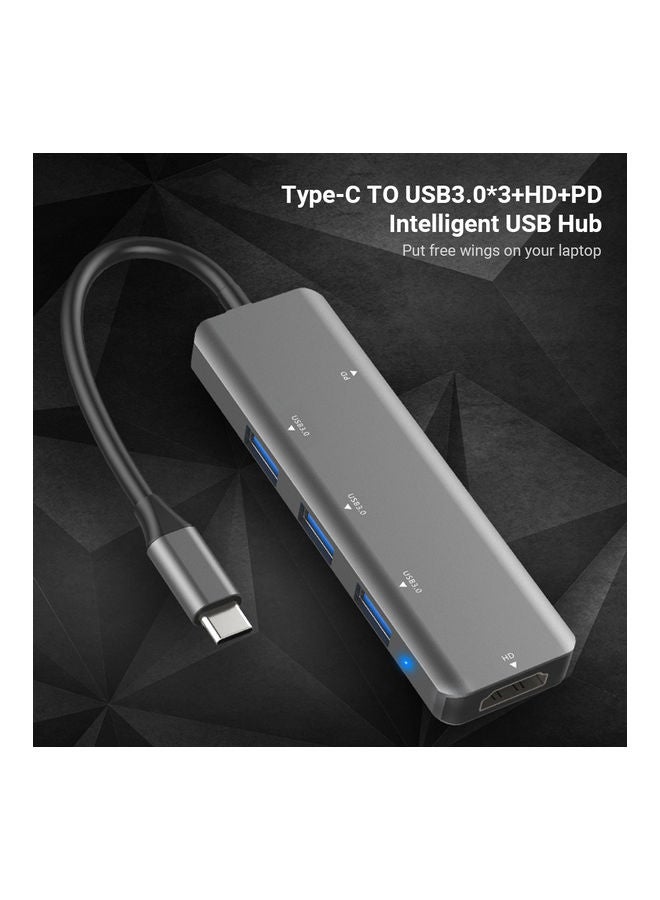 موزع USB، 5 في 1 طراز T510 رمادي - Image 5