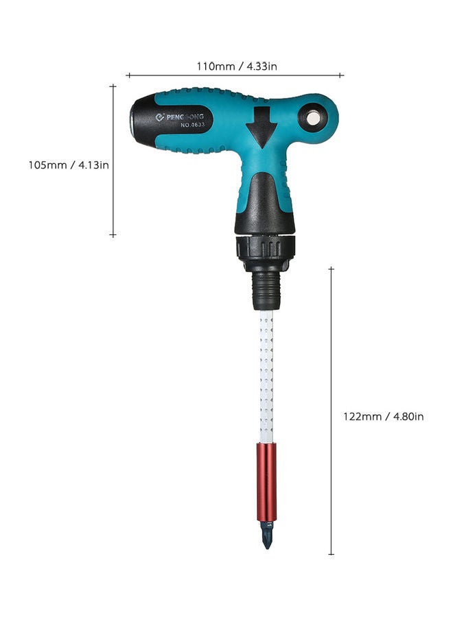 PENGGONG - 17 Piece Retractable Magnetic Sockets Screwdrivers Set With Hex Torx Slotted Phillips Bits multicolour 28.5 x 4.5 x 12cm - Image 1