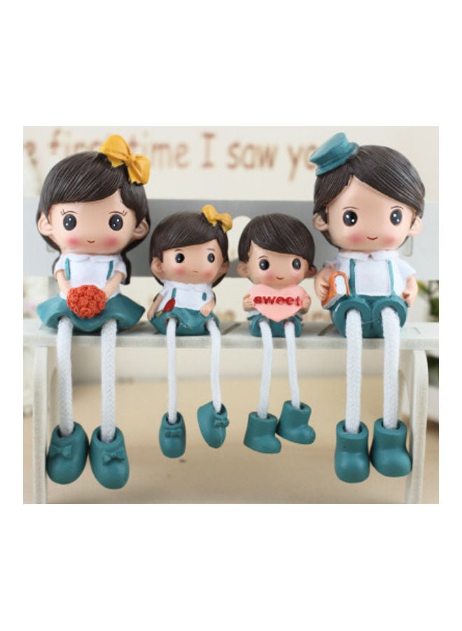 بيوينتي عائلة من أربع دمى حرفية تعلّق للزينة أبيض/ بيج/ أخضر