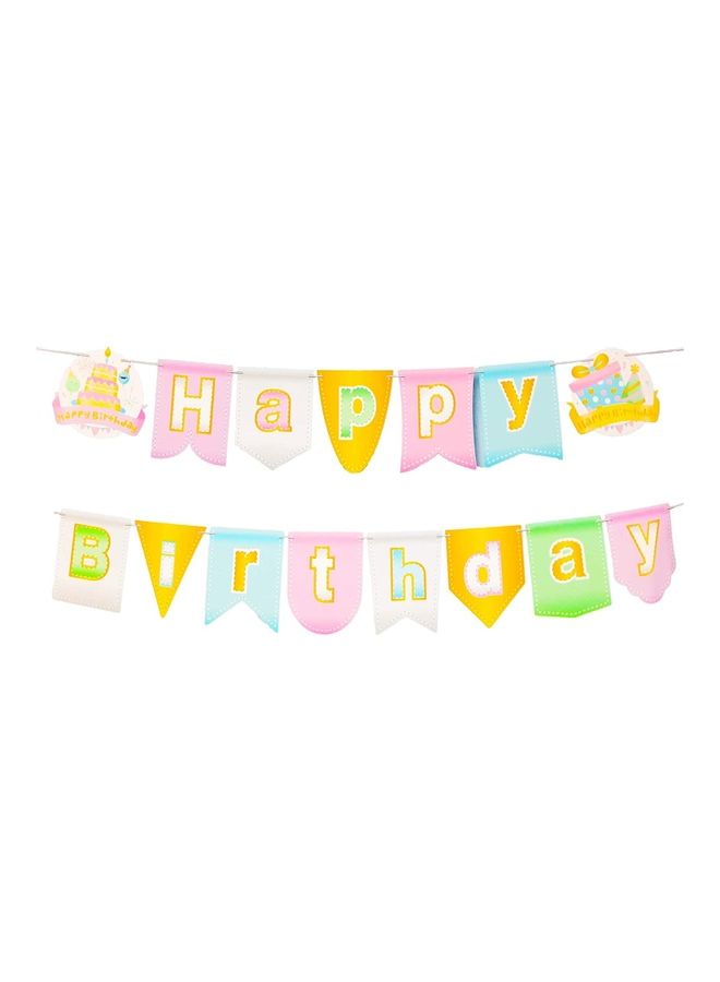 بارتي تايم لافتة كيك ملونة بعبارة "Happy Birthday" - Image 2