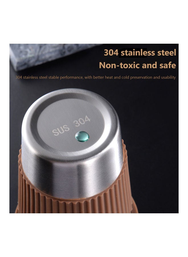 Stainless Steel Vacuum Insulated Tumbler Cup With Lid Brown  - Image 2