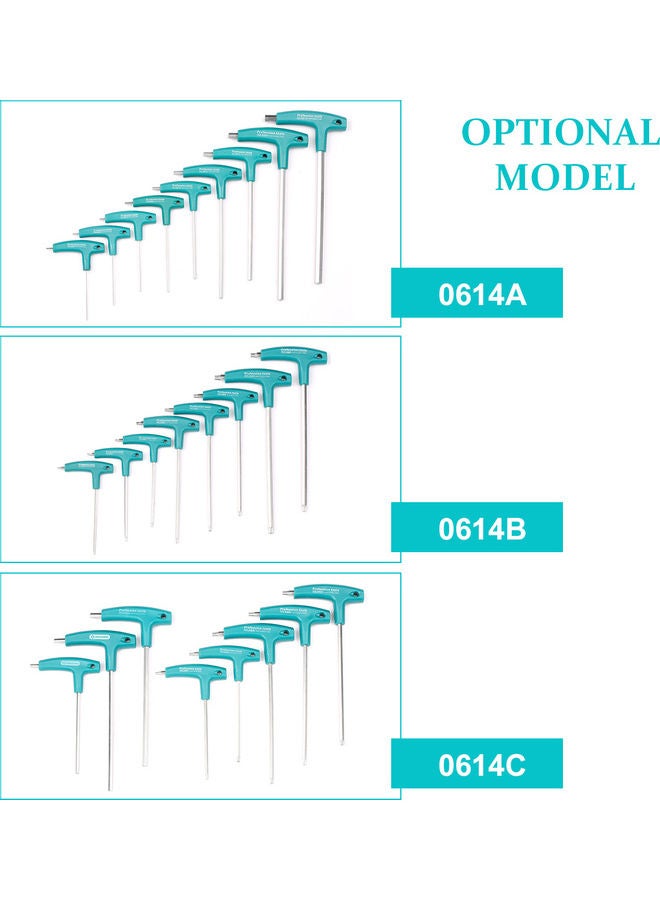 8 Piece Metric T Type Hexagon Wrench Set Multicolour 31 x 3 x 21cm