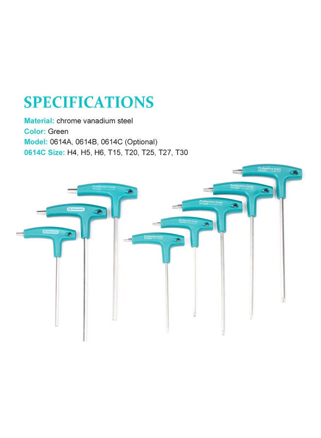 8 Piece Metric T Type Hexagon Wrench Set Multicolour 31 x 3 x 21cm