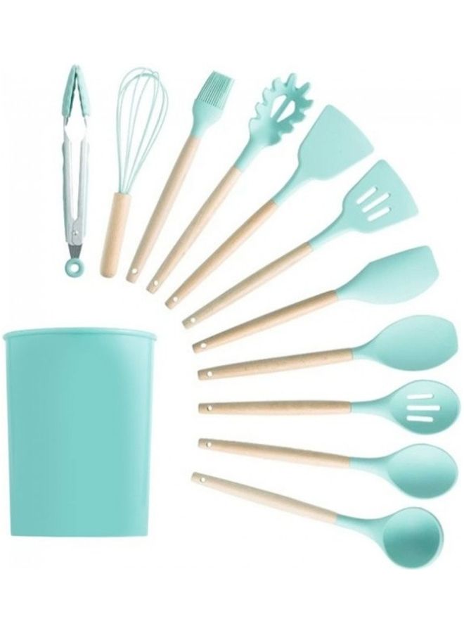 طقم أدوات مطبخ مكون من 11 قطعة أخضر 25سم - Image 1