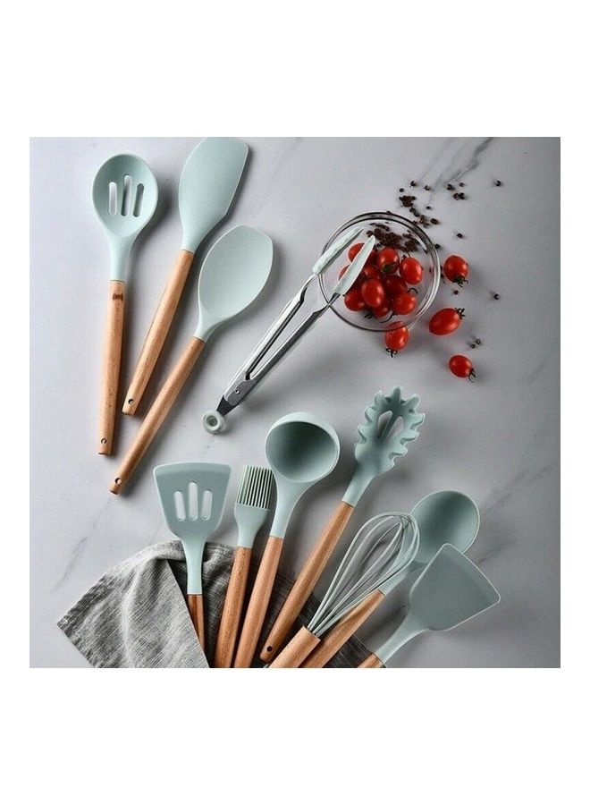 طقم أدوات مطبخ مكون من 11 قطعة أخضر 25سم - Image 2