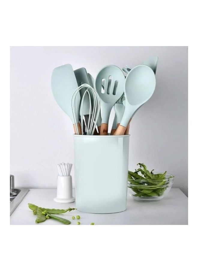 طقم أدوات مطبخ مكون من 11 قطعة أخضر 25سم - Image 3