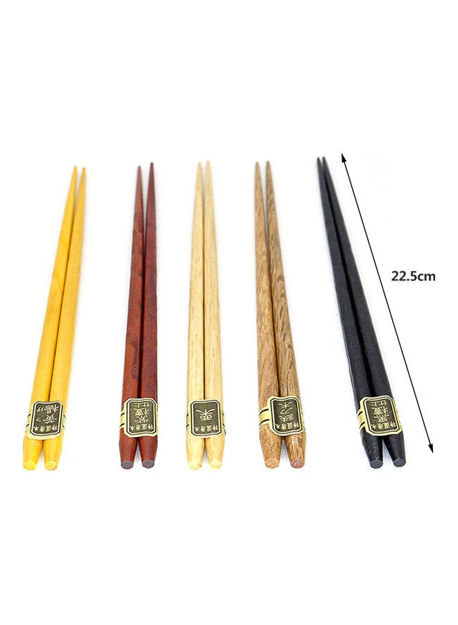 Natural Wooden Chopsticks 5 Pairs Gift Set Multicolour 0.16kg - v1610487014/N43673293A_7