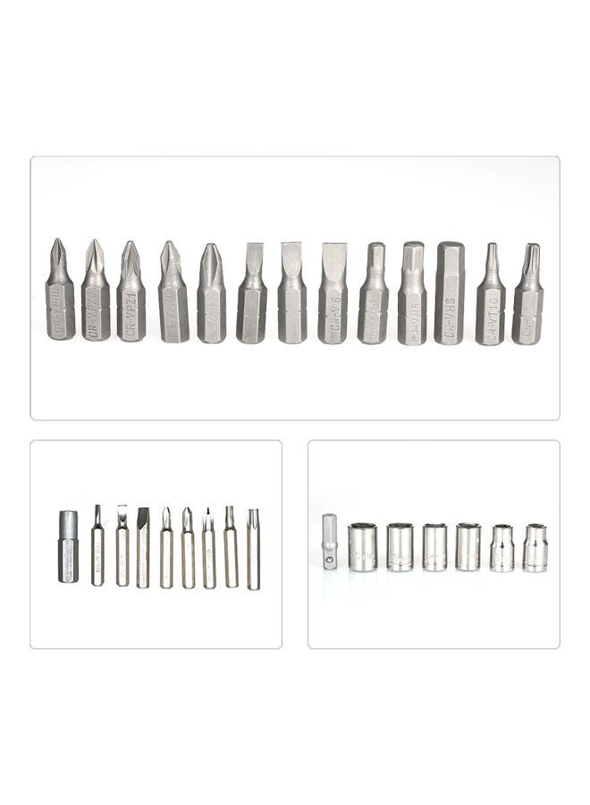 30 Piece Multipurpose Ratchet Screwdriver Set multicolour 19 x 4 x 10cm