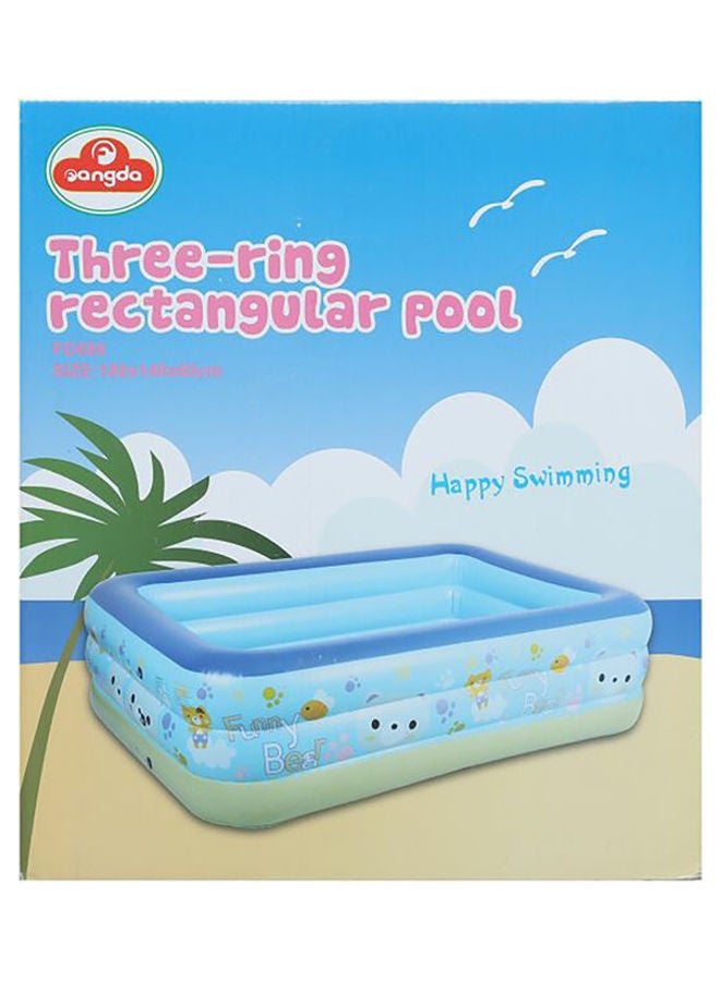 Inflatable Three-Ring Rectangular Swimming Pool 180x160x40cm 180x160x40cm