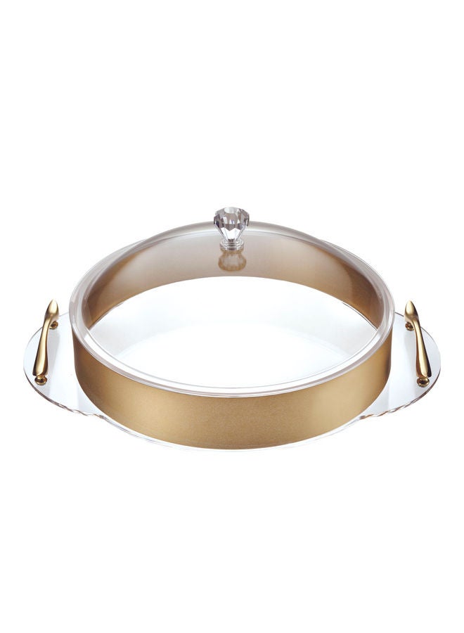 Orchid Household Round Acrylic Serving Tray With Cover multicolour 39.6 X 30.4 X 16cm