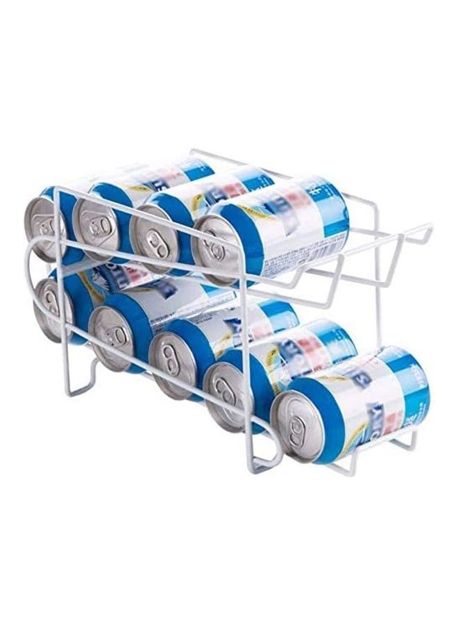 NuSense Soda Can Tin Fridge Bracket Storage  Organizer Rack White 30cm  - Image 1
