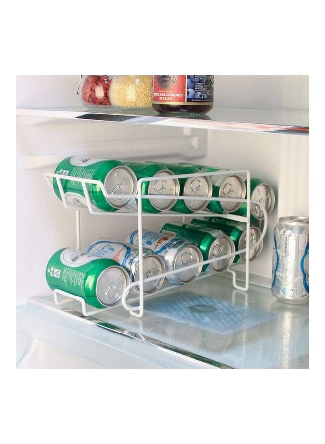 NuSense Soda Can Tin Fridge Bracket Storage  Organizer Rack White 30cm  - Image 2