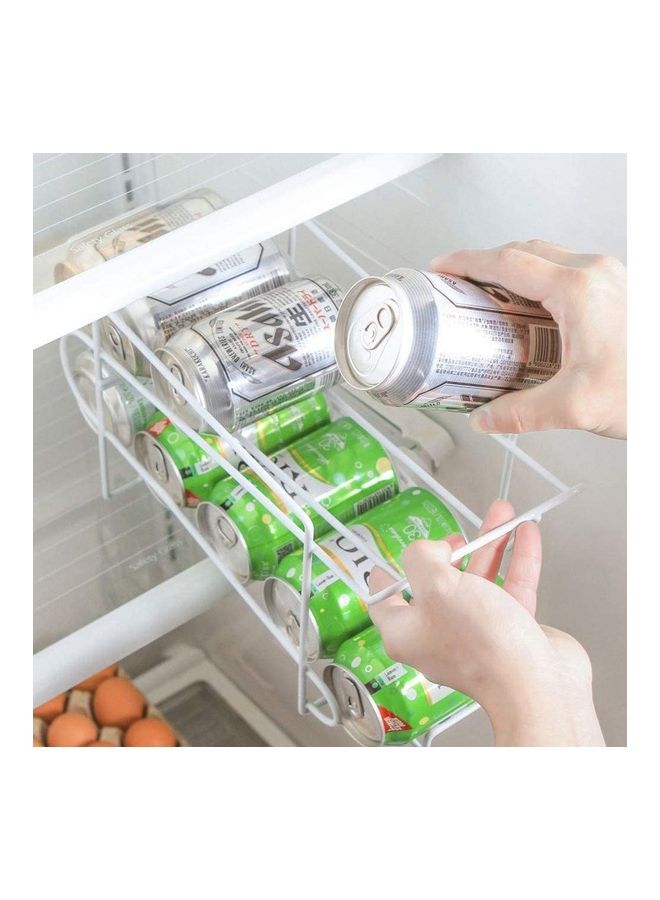 NuSense Soda Can Tin Fridge Bracket Storage  Organizer Rack White 30cm  - Image 3