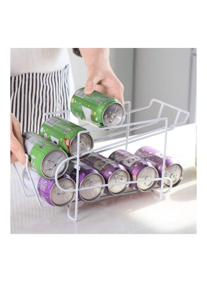 NuSense Soda Can Tin Fridge Bracket Storage  Organizer Rack White 30cm  - Image 5