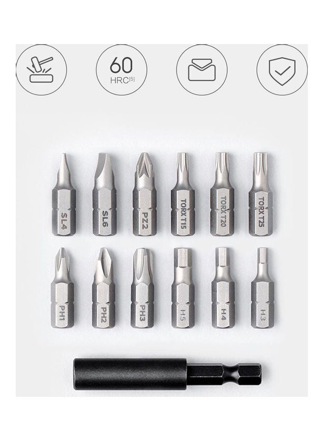 Xiaomi Electric Screwdriver With 12 Piece S-2 Screw Bits for Home DIY Hardness 60HRC Black 16 x 7 x 15cm - Image 1