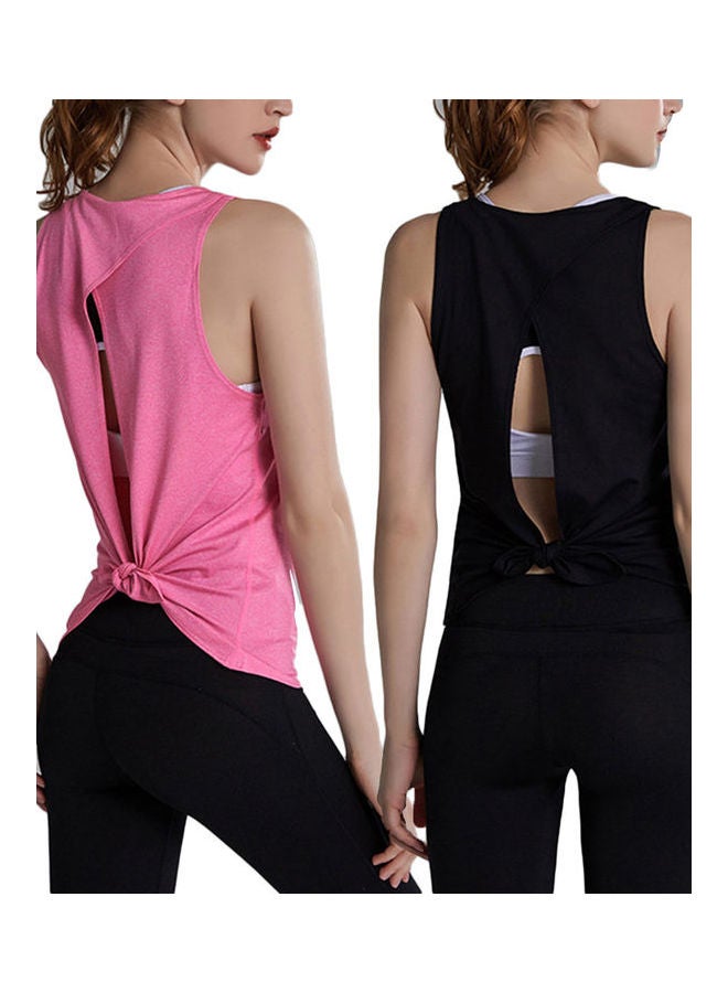 Open Back Camisole Tank Top Sports Vest Blue - Image 4