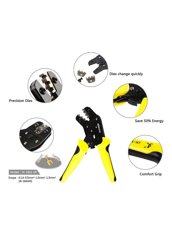 KKmoon - Professional Wire Crimper Engineering Ratchet Terminal Crimping Pliers JX-48B 3.96 to 6.3mm Multicolour 25.5 x 2.5 x 10.5cm - Image 1