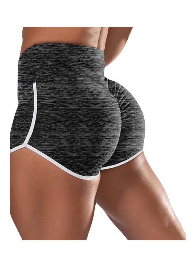 High Waist Sweat Absorbant Yoga Shorts Black - Image 1