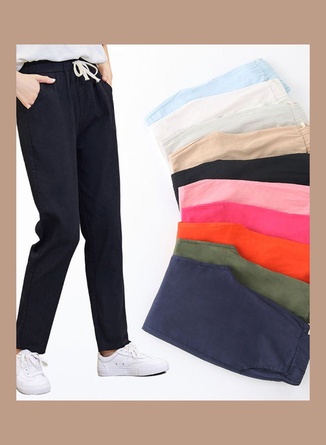 Stylish Linen Loose Ninth Harem Pants White - Image 4