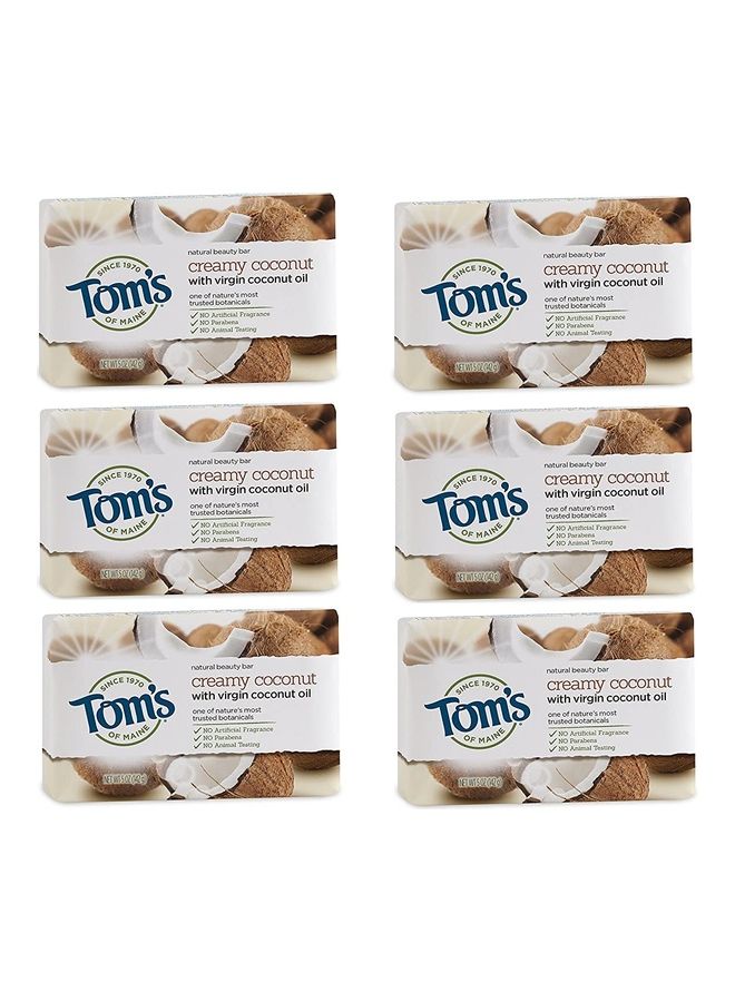 تومز أوف ماين مجموعة صابون الجمال الكريمي بزيت جوز الهند البكر من 6 قطع - Image 1