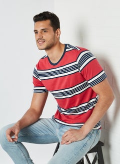 Mast & Harbour Contrast Striped T-Shirt Pink  - Image 1